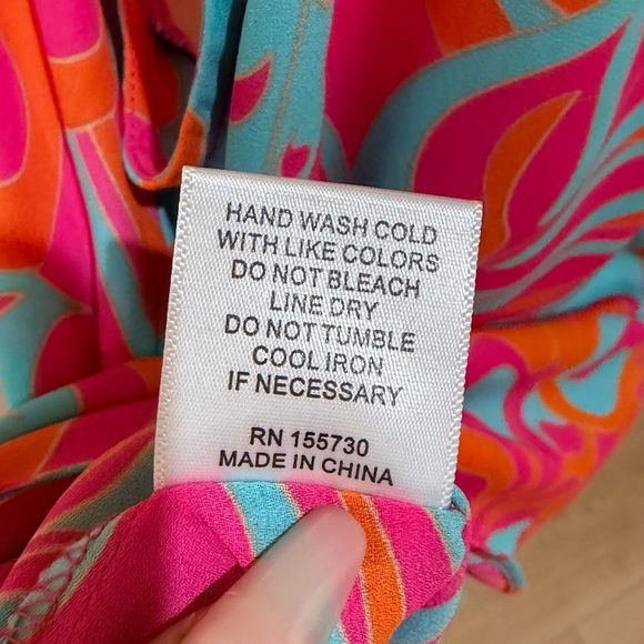 Rose & Olive Sleeveless Tassel Tie Neck Multicolor Floral Print High Low NWT XL - Picture 8 of 8